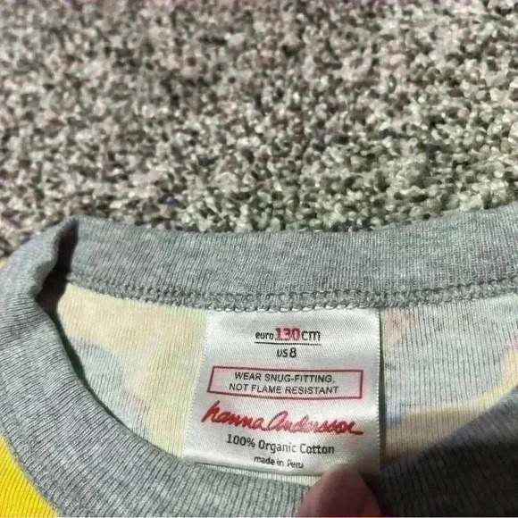 Hanna Andersson Bolt Motorcycle Print Yellow Pajama Top Only  Sz 8 US 130cm Note - Picture 5 of 10